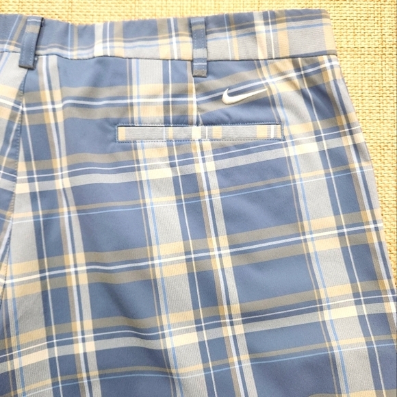 Nike Shorts Mens 40x10 Blue Windowpane Plaid Dry Fit Performance Golf Chinos‎ - Picture 7 of 8
